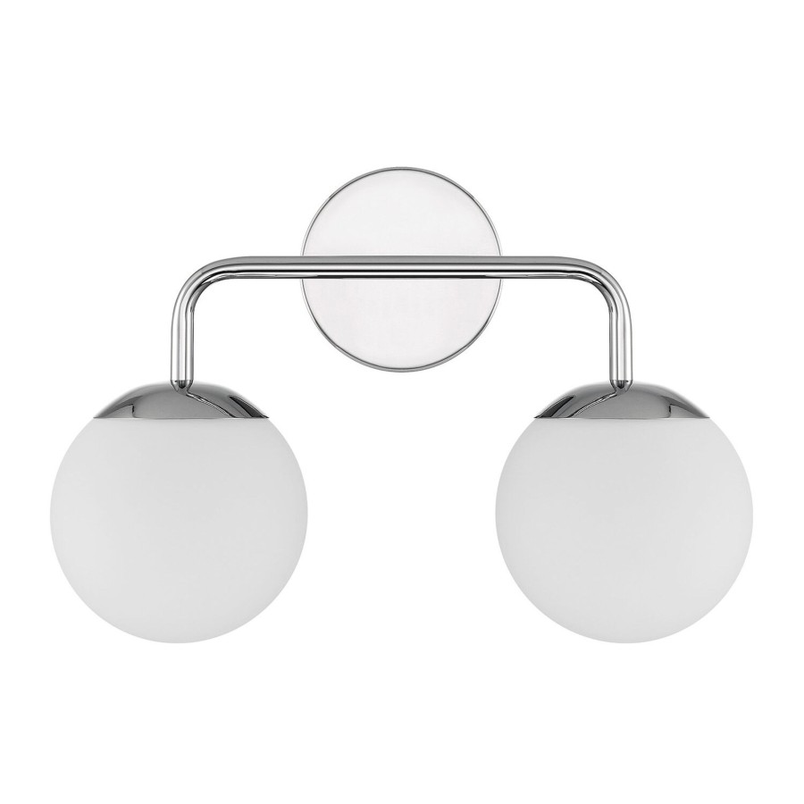 Wall Brooklyn Bulb Co. | Castell 2 Globe Led Vanity Light, Chrome