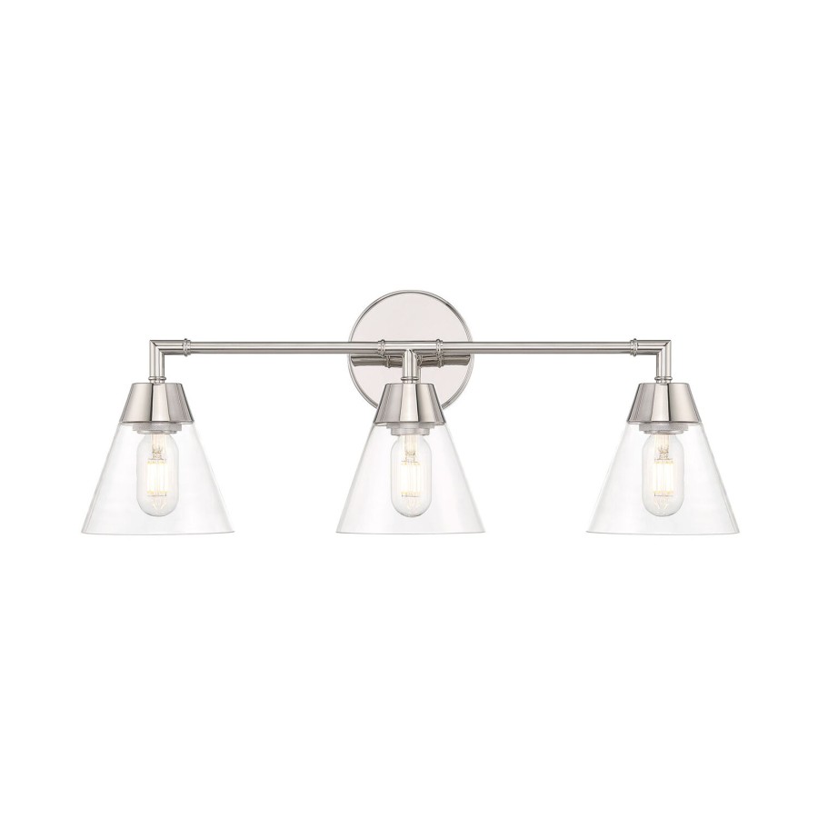 Open Box Brooklyn Bulb Co. | Open Box Owen 3-Light Vanity Wall Light, Polished Nickel