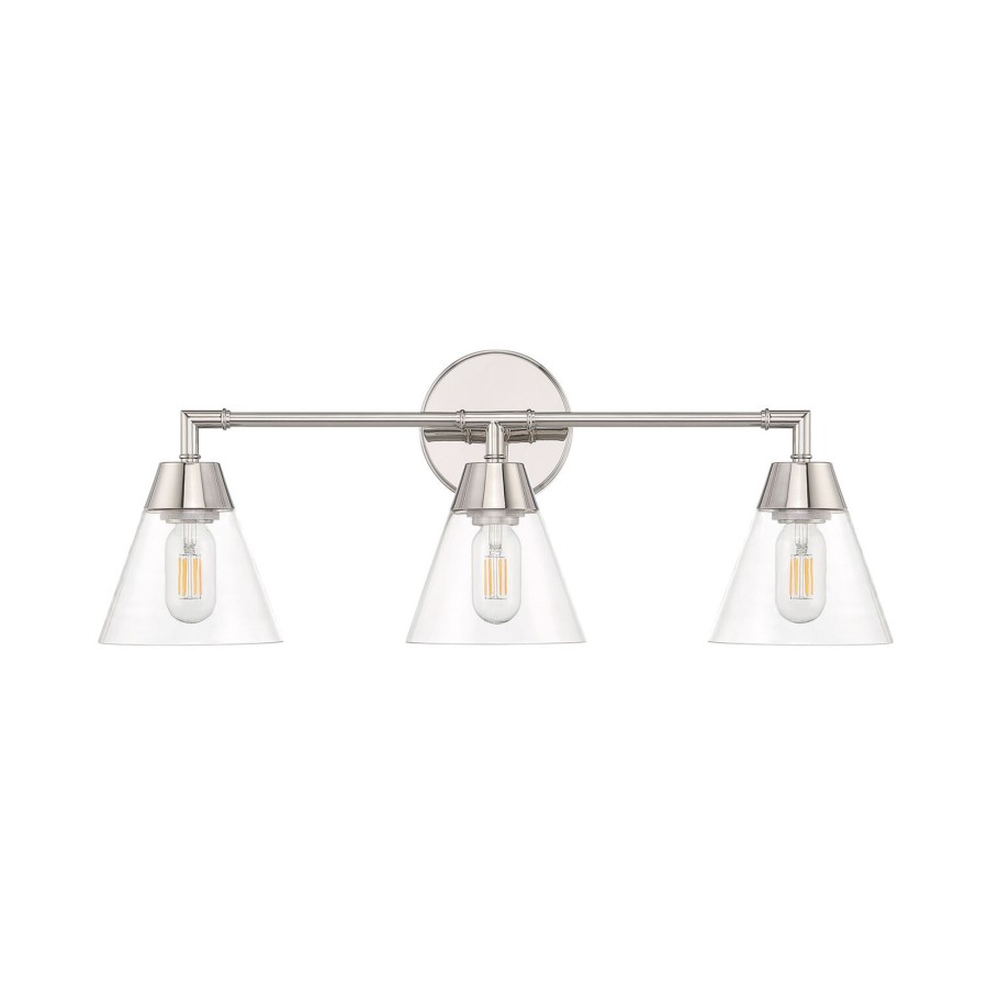 Open Box Brooklyn Bulb Co. | Open Box Owen 3-Light Vanity Wall Light, Polished Nickel