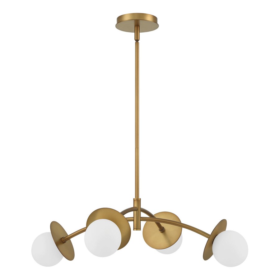 Ceiling Brooklyn Bulb Co. | Levi 4-Globe Led Chandelier, Aged Brass