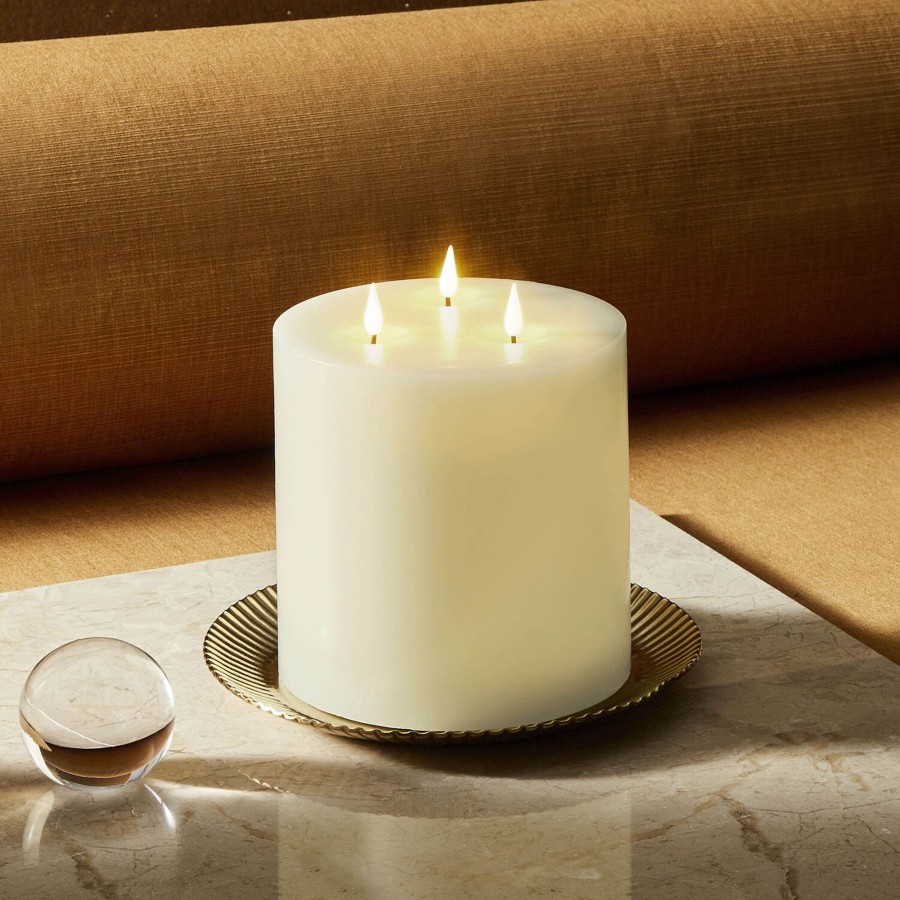 Decor LampLust Pillar Candles | Infinity Wick Ivory 3-Led 6"X6" Pillar Candle