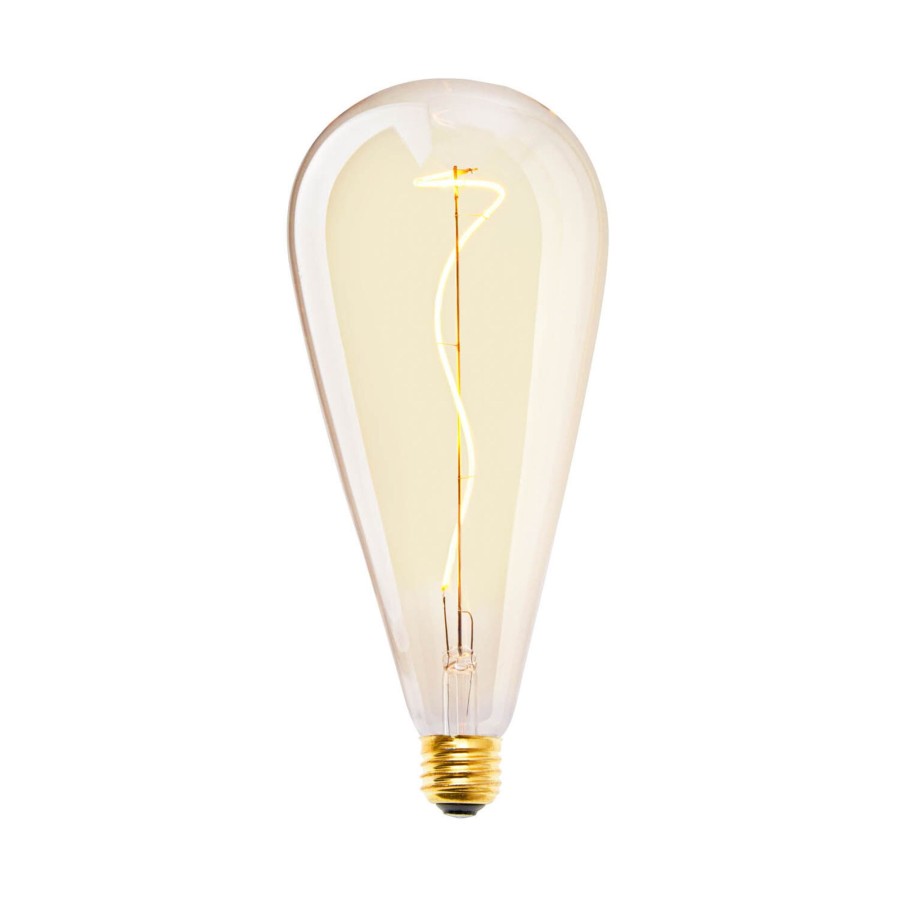 Light Bulbs Brooklyn Bulb Co. | Fulton Led 4 Watt, Large, Oversize, Eggplant Shaped Led Light Bulb, E26 Socket, Antique-Finished