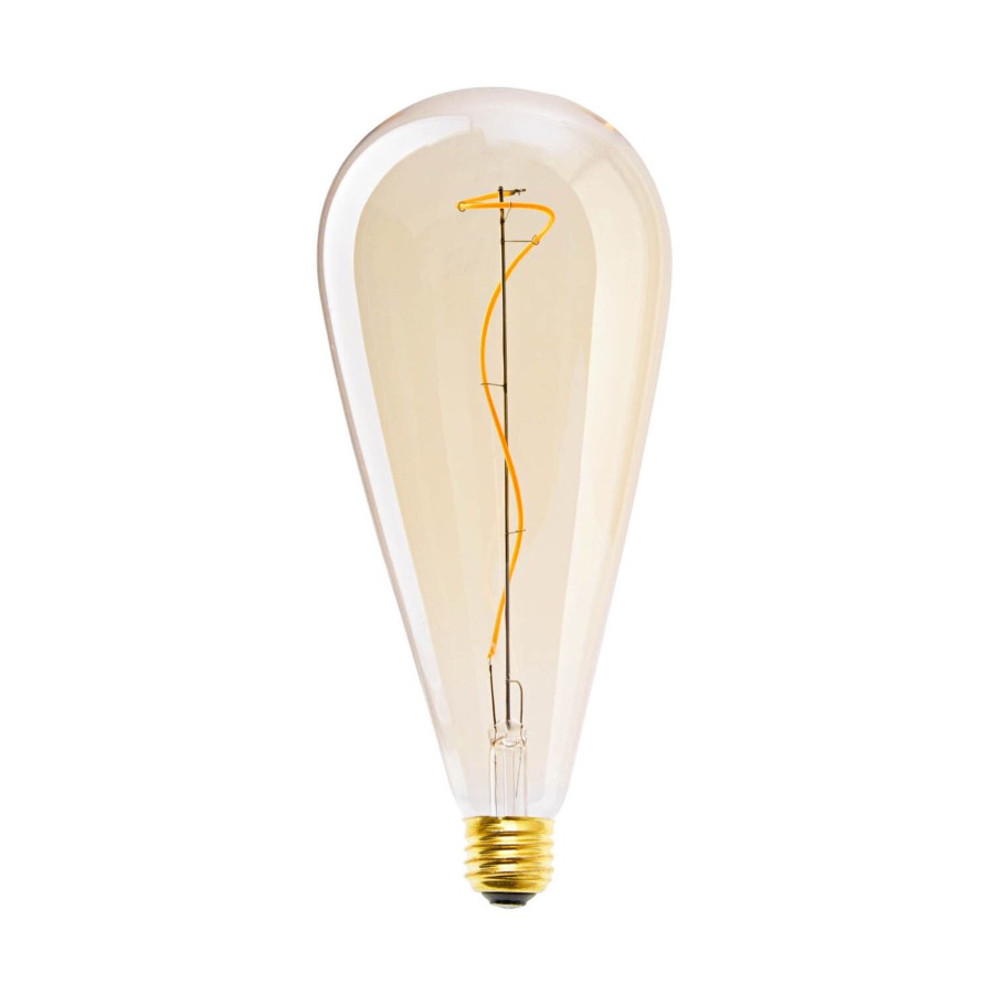 Light Bulbs Brooklyn Bulb Co. | Fulton Led 4 Watt, Large, Oversize, Eggplant Shaped Led Light Bulb, E26 Socket, Antique-Finished