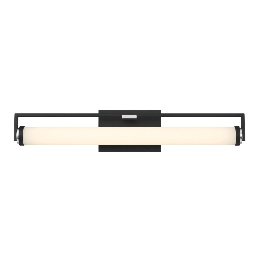 Wall Brooklyn Bulb Co. | Ian Led Vanity Light, Matte Black And Chrome