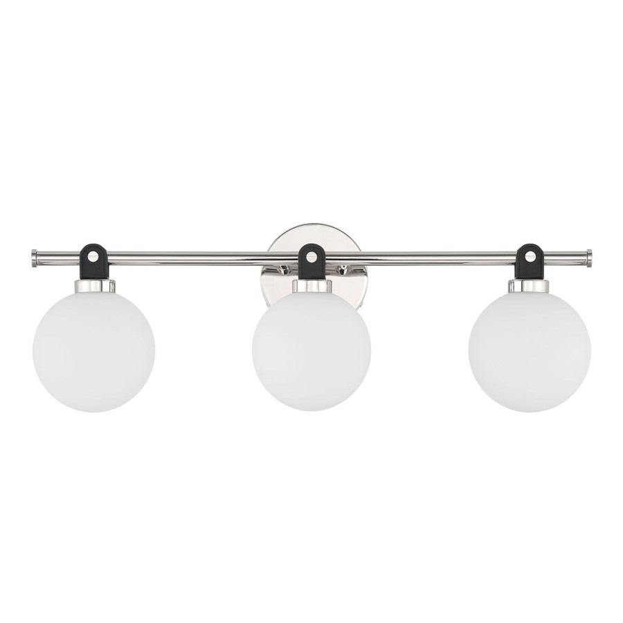 Wall Brooklyn Bulb Co. | Bryce 3 Globe Led Vanity, Polished Nickel