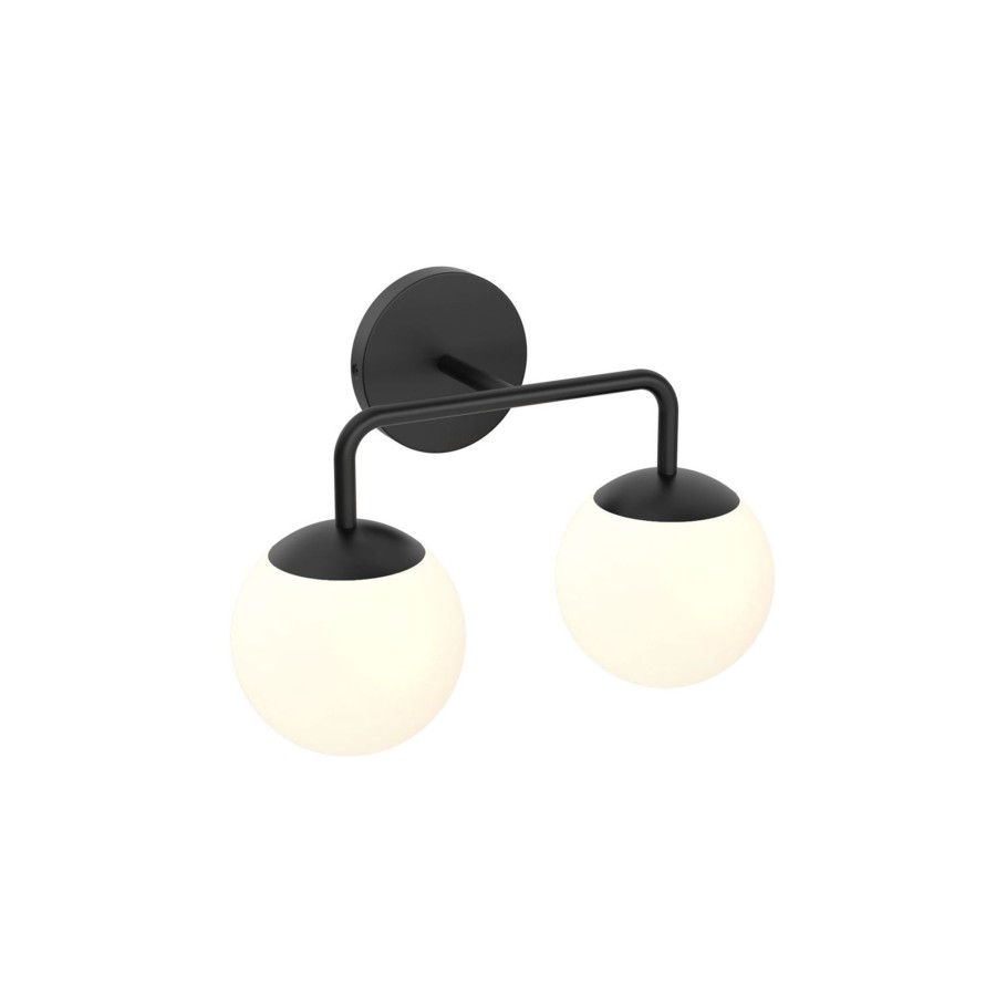 Open Box Brooklyn Bulb Co. | Open Box Castell 2 Globe Led Vanity Light Matte Black