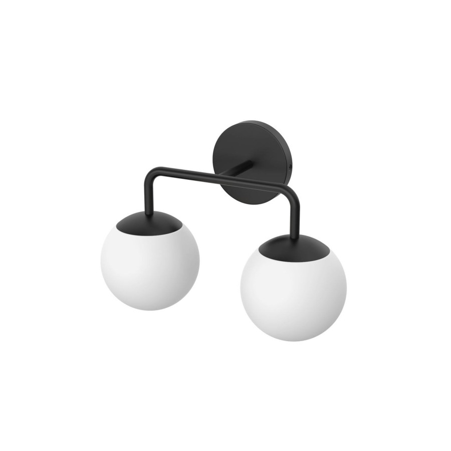 Open Box Brooklyn Bulb Co. | Open Box Castell 2 Globe Led Vanity Light Matte Black