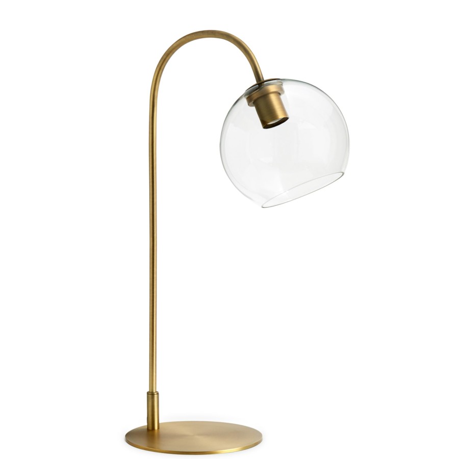 Lamps Brooklyn Bulb Co. | Celeste Table Lamp With Clear Globe, Aged Brass