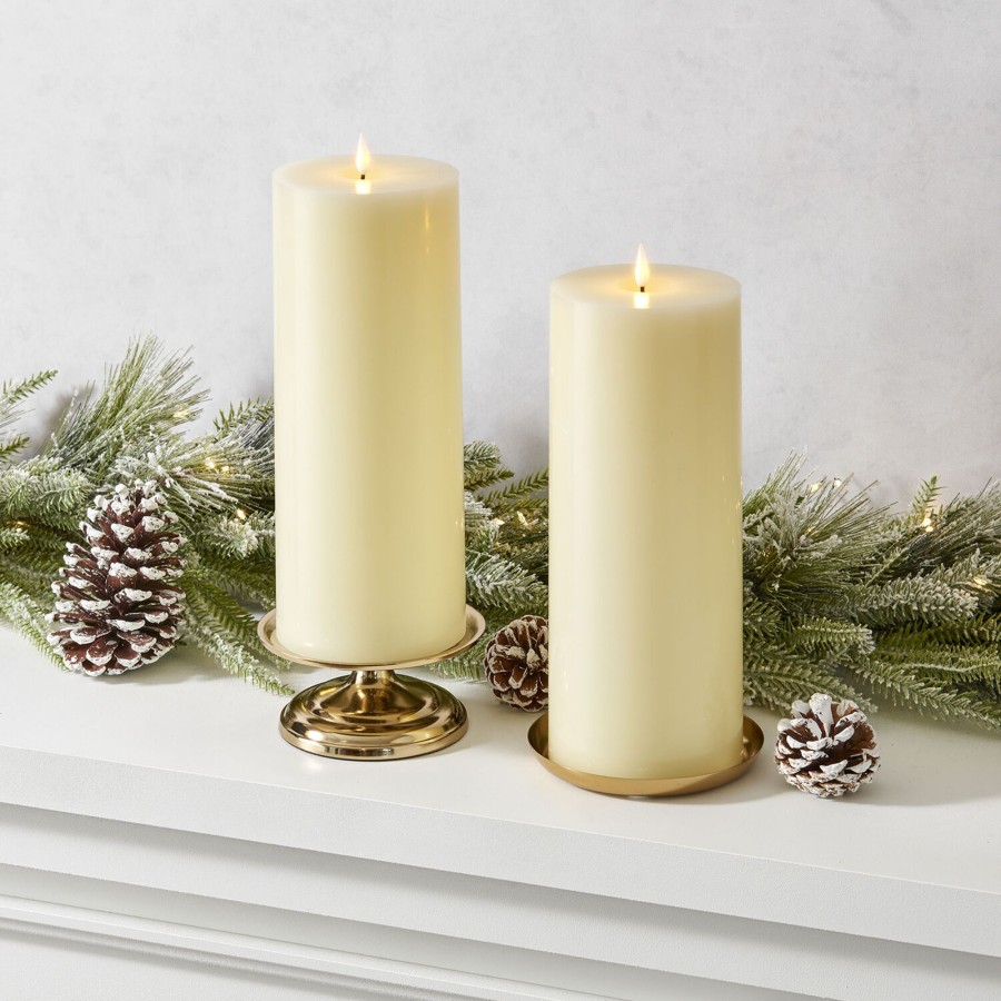 Decor LampLust Pillar Candles | Infinity Wick Ivory 4X10" Pillar Candles, Set Of 2