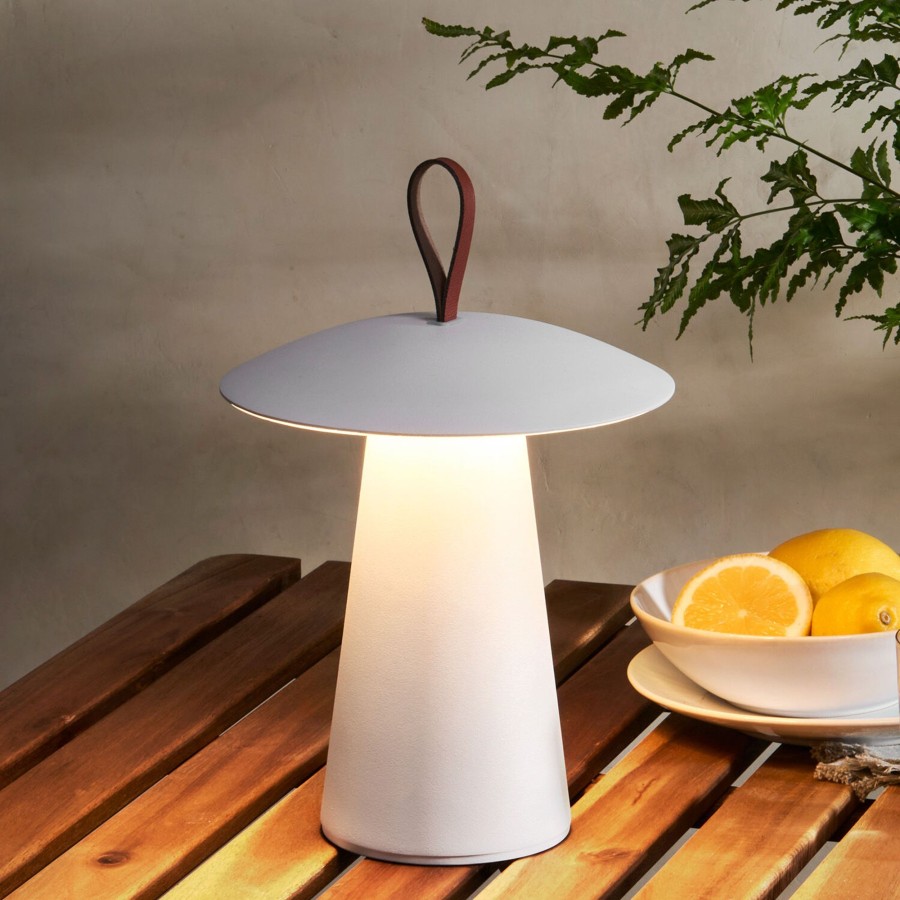 Decor LampLust New Lanterns | Hugo Indoor/Outdoor Portable Led Lamp, Matte White