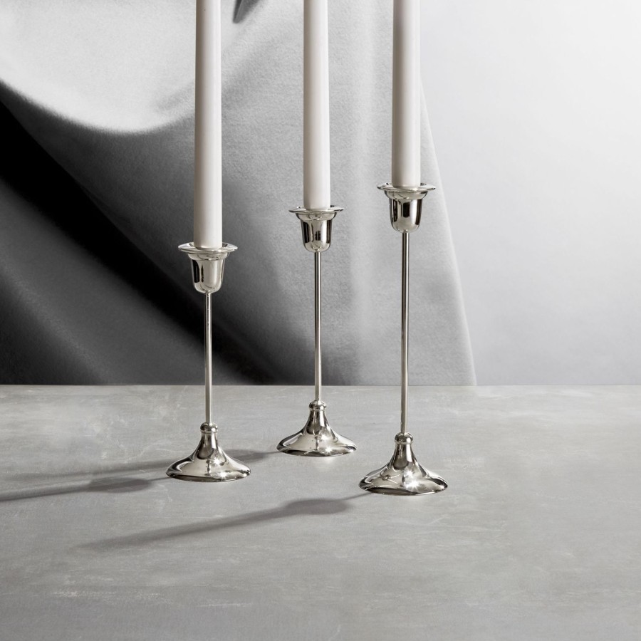 Decor LampLust Taper Candle Holders | Arden Silver Holder Variety 3 Pack