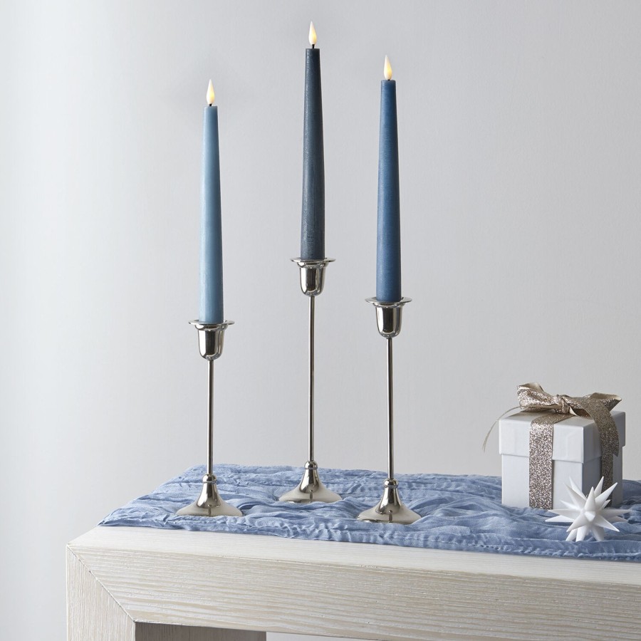 Decor LampLust Taper Candle Holders | Arden Silver Holder Variety 3 Pack