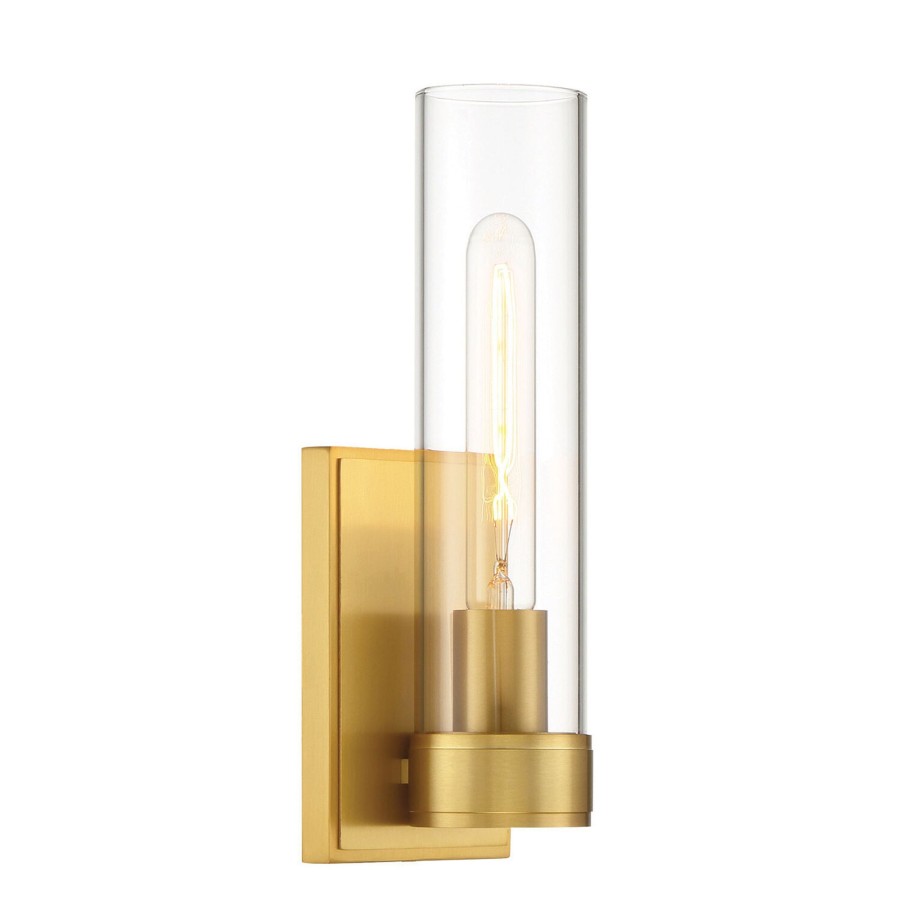 Wall Brooklyn Bulb Co. | Sutton 1-Light Wall Sconce, Satin Brass